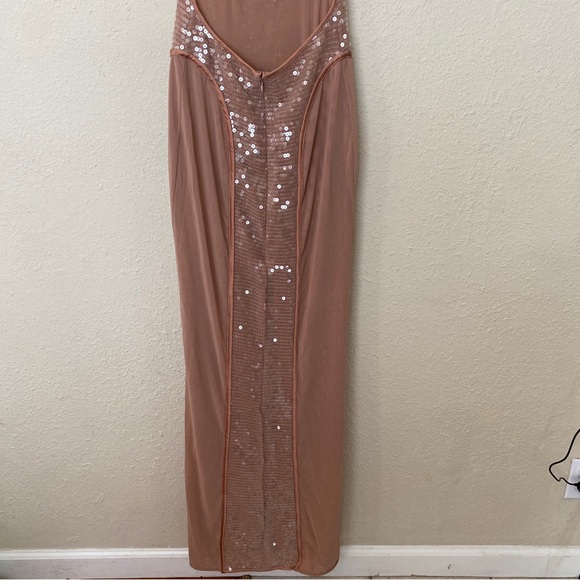 HOUSE OF CB 'Bonita' Cafe Au Lait Sequin Maxi Dress‎ NWOT size S - Picture 10 of 17